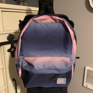Blue and pink ombré Vans backpack.